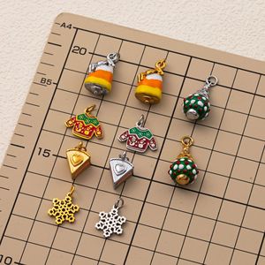 Colección Mini Maravillas de Esmalte |   Colgante de Acero Inoxidable con Baño de Oro PVD de 18K para Fabricación de Joyería DIY |   Impermeable e Hipoalergénico - Product Image 2