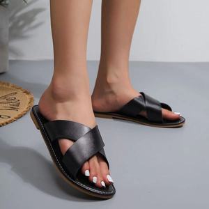 हो हॉट बिक्री क्लासिक फ्लैट चप्पल 2 रंग 36-43 क्रॉस महिला सैंडल 2024 नए डिजाइन कम मोक - Product Image 6