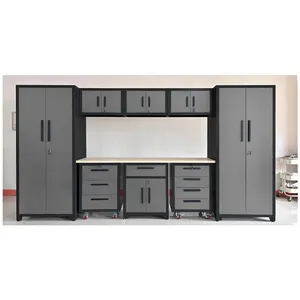 Workshop Heavy Duty Work Bench Tool Cabinet With Drawers Metal Garage Storage Tool Box Cabinet