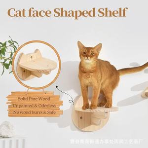 Estructura de madera para gatos, montada en la pared, con hamaca y escalera, muebles para mascotas. - Product Image 3