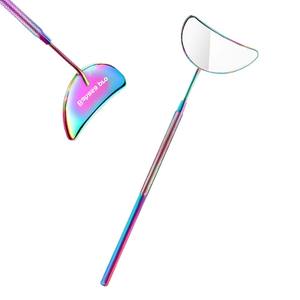 Espejo de Maquillaje Profesional de Media Luna con Luz LED, de Acero Inoxidable, con Aumento, de Escritorio y de Mano, de Bahasa Pro - Product Image 1