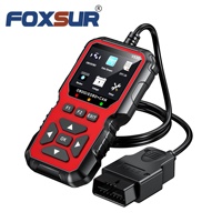 Détecteur de pannes automobile FOXSUR V530, outil de diagnostic, lecteur de codes OBDII/EOBD+CAN multifonction, compatible avec 10 langues