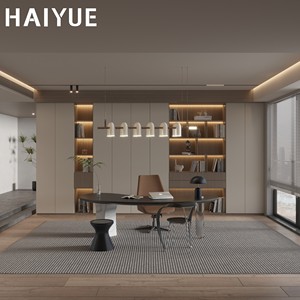 Escritorio HAIYUE Fácil de Ensamblar con Iluminación LED, Librero de Pared Completo, Librero Curvo Semiabierto para Estudio u Oficina en Casa - Product Image 4