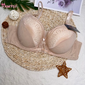 177 #   Soutien-gorge tricoté grande taille pour <span class=keywords><strong>femme</strong></span> 42-52D, style estival tendance, avec armatures fines, dentelle, doux, push-up, respirant, pour usage quotidien - Product Image 3