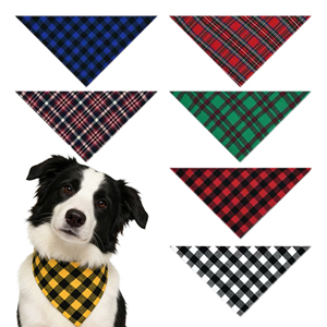 Pañuelo para Perro, Estilo Clásico a Cuadros, Ecológico, de Algodón, 60 cm de Largo, para Mascotas Pequeñas, Accesorio de Otoño - Product Image 1