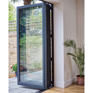 Sistema de puertas plegables de aluminio de precio al por mayor, puertas plegables de vidrio sin marco energéticamente eficientes para interior/exterior - Product Image 3