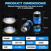 Ampoules de phares LED LELANPU Mini Lens 6000K avec électrovanne H4, phares antibrouillard étanches pour moto, voiture, SUV
