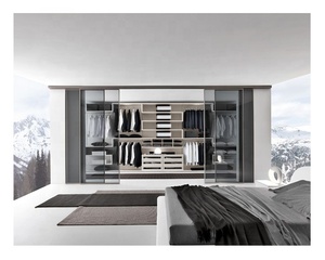 Armadio a Muro Moderno di Lusso Extra Large per Coppie con Specchio Integrato - Product Image 6