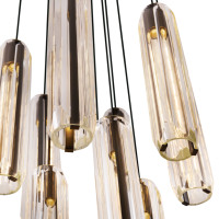 Lámpara Colgante Moderna Minimalista XZ de Latón Negro, Lámpara LED de Techo para Isla de Cocina, Comedor, Oficina, Bar