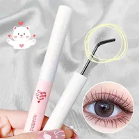 Mascara à brosse ultra-fine, maquillage en fibres de soie, allonge les cils, imperméable, séchage rapide, mascara mat brun noir, cosmétiques