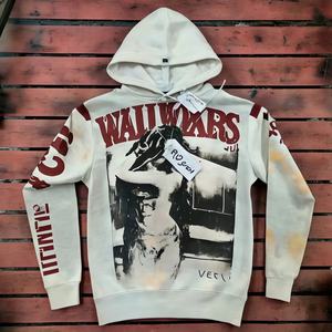 Felpa con cappuccio <span class=keywords><strong>e</strong></span> felpe a girocollo in cotone francese a manica lunga personalizzata in bianco - Product Image 4