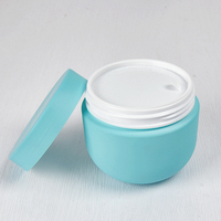 Pot en plastique PETG bleu de 40g 100g, pot de lin vide, taille personnalisable, étiquettes personnalisées pour pots de cosmétiques