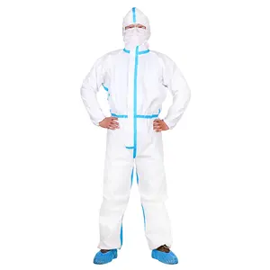 Wholesale Type 4/5/6 non woven disposable body protective suit with hood