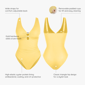 Traje de Baño Hexin con Logotipo Personalizado, Ajustable, Reductor de Abdomen, Traje de Baño de Una Pieza, Talla Grande, Ropa de Playa para Mujer - Product Image 3