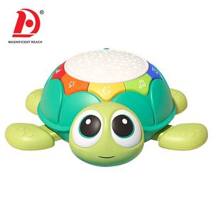 HUADA 2023 divertido gatear aprendizaje eléctrico Control remoto Musical comodidad estrella noche luz bebé tortuga proyector juguete para niños - Product Image 4