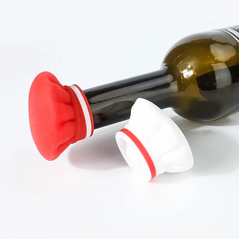 Grosir tutup botol silikon Kualitas Makanan bebas BPA topi koki kaca anggur silikon sumbat botol silikon