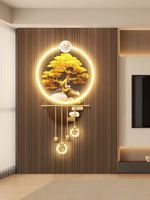 Décoration de la maison lumières LED métal fer Fine Sculpture peinture luxe haut de gamme 3D Fortune arbre mur Art peinture décorative