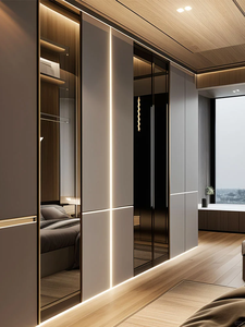 <span class=keywords><strong>Armadio</strong></span> su Misura con Design Gratuito, Telaio in Alluminio, Moderno e Lussuoso, Cabina <span class=keywords><strong>Armadio</strong></span> con Ante Scorrevoli a <span class=keywords><strong>Specchio</strong></span> per Camera da Letto - Product Image 5