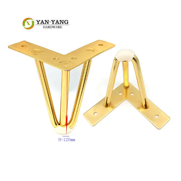 Yanyang vendita della fabbrica di colore dorato TV Stand gamba metallo divano piedi mobili gambe tavolo