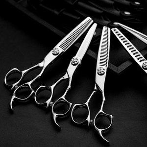 Japan 440C Hair Scissors 60-61HRC High Quality Barber Scissors 6 Inch Hair Cutting Thinning Scissor Professional Barber Shears