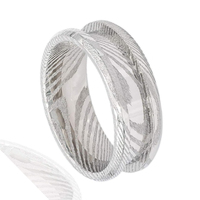 Hochwertiger 4mm 6mm 8mm Blanko-Ring Einzelner Gerillter Damaszener Stahlring-Kern für Männer Frauen DIY Hochzeit Jubiläum Modeschmuck