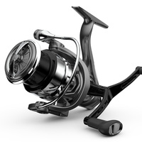 Moulinet de pêche à lancer droitier pour eau salée et eau douce, carpe et pêche en mer, 10 kg de résistance maximale, bobine métallique