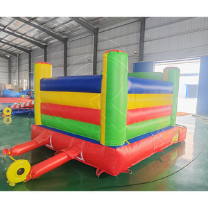 Château gonflable compact et <span class=keywords><strong>mini</strong></span> avec rembourrage de sécurité - Bouncer rayé multicolore pour tout-petits pour jouer à la maison - Product Image 5