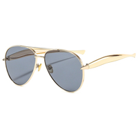 Lunettes de soleil pilote surdimensionnées en métal style Y2K pour femmes et hommes, nouvelle collection 2025, lunettes de soleil de luxe de créateur, protection UV400, blanc et rose, pour l'extérieur
