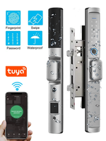 Cerradura Digital Inteligente WiFi Tuya con Nube, IP66 Impermeable, Tipo Estrecho, Huella Dactilar, Teclado para Puerta Corredera, Contraseña Táctil, Entrada sin Llave
