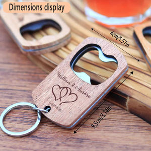فتاحةزجاجة خشبية مخصصة لرفقاء العريس الزفاف هدية أفضل هدية عمل من فتاحةسلسلة مفاتيح خشبية - Product Image 2