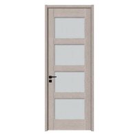 Porte de salle de bain manuelle en bois massif avec serrure intelligente, étanche et insonorisée, surface finie, dernier design pour maisons et chambres