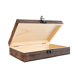 Caisse en bois naturel à charnières de 7,8 x 5,1 x 1,96 pouces - Boîte de rangement multifonctionnelle de luxe <span class=keywords><strong>pour</strong></span> bijoux et souvenirs - Product Image 1