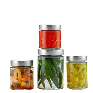 Bocal de conservation rond à large ouverture pour miel, confiture, cornichons, en verre avec couvercle en fer blanc - Product Image 2