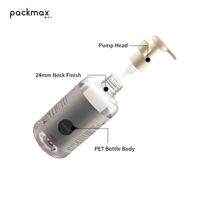Bouteille pompe ronde givrée en PET de 250 ml pour lotion corporelle - Contenant de haute qualité pour gel douche et hydratant pour enfants - Product Image 2
