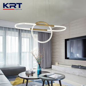 Plafonnier led suspendu en acrylique et aluminium, design nordique moderne, éclairage d'intérieur, luminaire décoratif de plafond, idéal pour un restaurant - Product Image 2