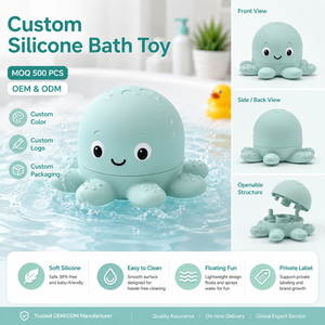 <span class=keywords><strong>Jouet</strong></span> de bain en silicone en forme de pieuvre mignon, idéal pour la croissance des marques privées, <span class=keywords><strong>jouet</strong></span> pulvérisateur <span class=keywords><strong>d</strong></span>'<span class=keywords><strong>eau</strong></span> pour bébé, <span class=keywords><strong>jouet</strong></span> flottant amusant pour nourrissons - Product Image 1