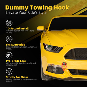 Tow <b>Hooks</b> Triangular Acrylic <b>Adhesive</b> Mount Aluminum 1 Hole Car Trailer Accessory Decorative - Product Image 2