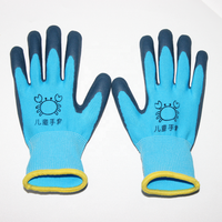 Gants de sécurité pour jeunes SUNCEND personnalisables en gros, haute qualité, 13 jauges, polyester, mousse bleue, paume enduite de latex, doublure bleue