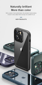 Funda Protectora Transparente Anti-<span class=keywords><strong>Golpes</strong></span> para iPhone 14, 13 Pro Max, Color Mate, TPU y PC, Nueva y Resistente <span class=keywords><strong>a</strong></span> Impactos 2024 - Product Image 6