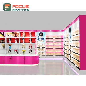 Présentoir à perruques moderne, étagère multi-niveaux, base renforcée, support de présentation pour magasin de coiffure - Product Image 1