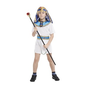 Costume da Faraone Egiziano per Bambini, Bestseller per Halloween e Carnevale - Poliestere Blu e Bianco - Product Image 3