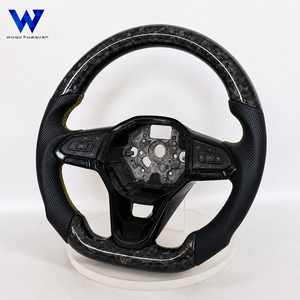 Volant en cuir et fibre de carbone forgée pour Volkswagen VW <span class=keywords><strong>Golf</strong></span> 4 5 6 7 7.5 8 MK4 5 6 7 7.5 8 R GTI GTD <span class=keywords><strong>GTE</strong></span>, testé rigoureusement - Product Image 5