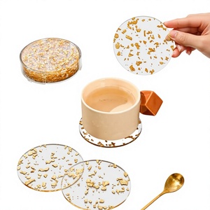 Handmade Resin Coasters with Dried Flowers, <b>Gold</b> Flakes & Elegant Botanical Design for Stylish Home Décor - Product Image 2