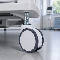 Roue pivotante médicale en TPR de 6 pouces avec frein pour équipement de santé