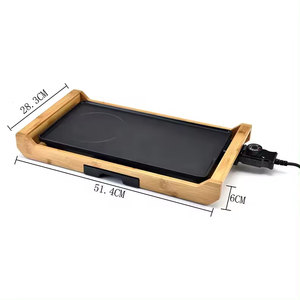 Aifa Teppanyaki <span class=keywords><strong>Plancha</strong></span> avec boîtier en bambou gril de table électrique avec revêtement antiadhésif 2000W gril teppanyaki grill intérieur - Product Image 4