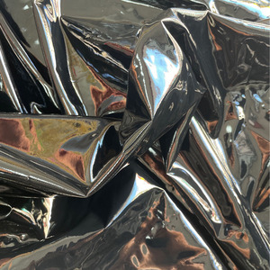 Vải giả da PU nhân tạo kim loại bóng mờ đen trắng chống nhăn 0.7 mm dùng cho may mặc - Product Image 4