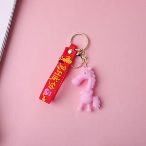 Horse Keychain Bag Charm 3D Horse Shaped Plastic Ornament Lucky Mascot Cool Black <b>Doll</b> - Product Image 2