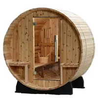 Panoramic barrel sauna for 4 person Cedar barrel sauna kit outdoor sauna with wood burning stove