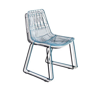 Chaise à fil créative, fauteuil doré à empiler, en acier chromé, fauteuil <span class=keywords><strong>bertoia</strong></span> moderne avec flèche métallique, couleur or - Product Image 3