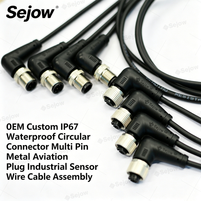 OEM Custom IP67 Waterproof Circular Connector Multi Pin Metal Aviation Plug Industrial Sensor Wire Cable Assembly